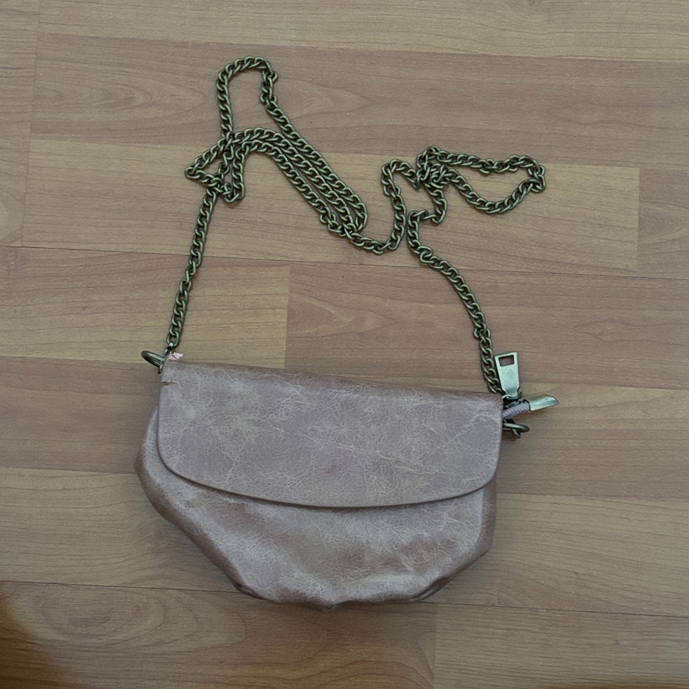 Elegant Blush Pink/Tan Crossbody Bag